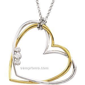 14ktt .07 Ct Tw Diamond Heart Necklace