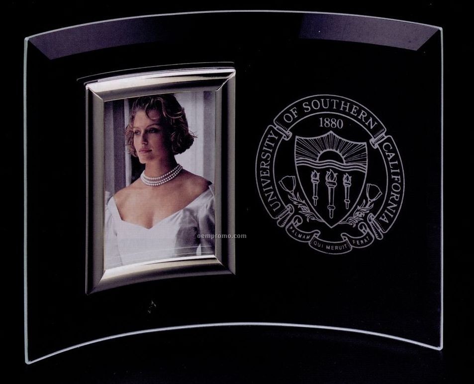 5"X7" Curved Vertical Crystal Photo Frame