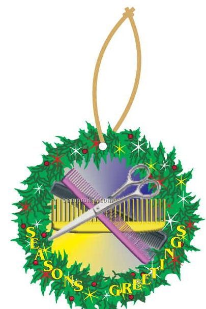 Beautician Combo Executive Wreath Ornament W/ Mirrored Back (2 Square Inch)