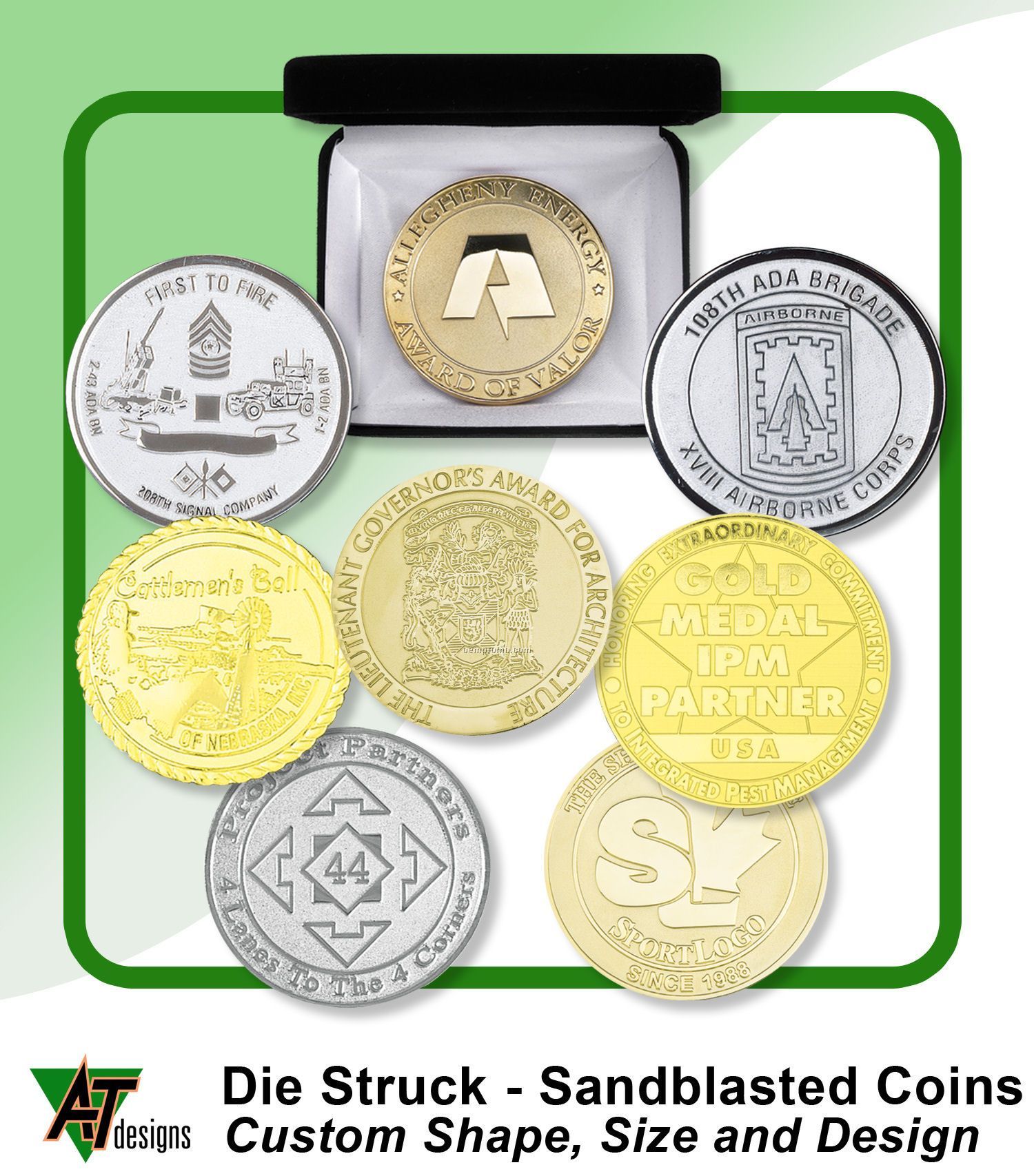 Die Struck Coins 1-3/4"