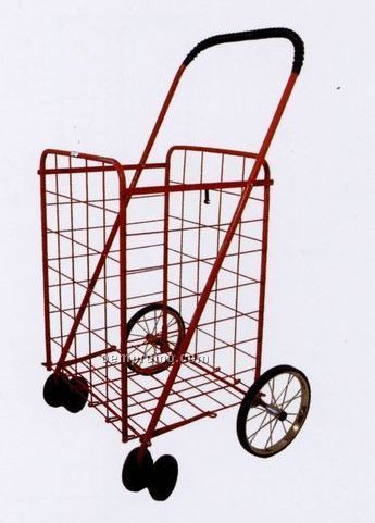 Large Swift Wheel Metal Shopping Cart W/ 6 Wheels