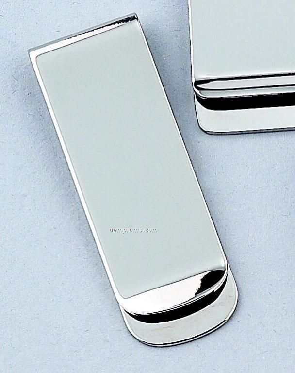 Nickel Plated Elongated Money Clip