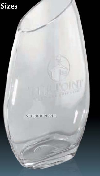Slanted Top Glass Vase Award / 8 1/2"