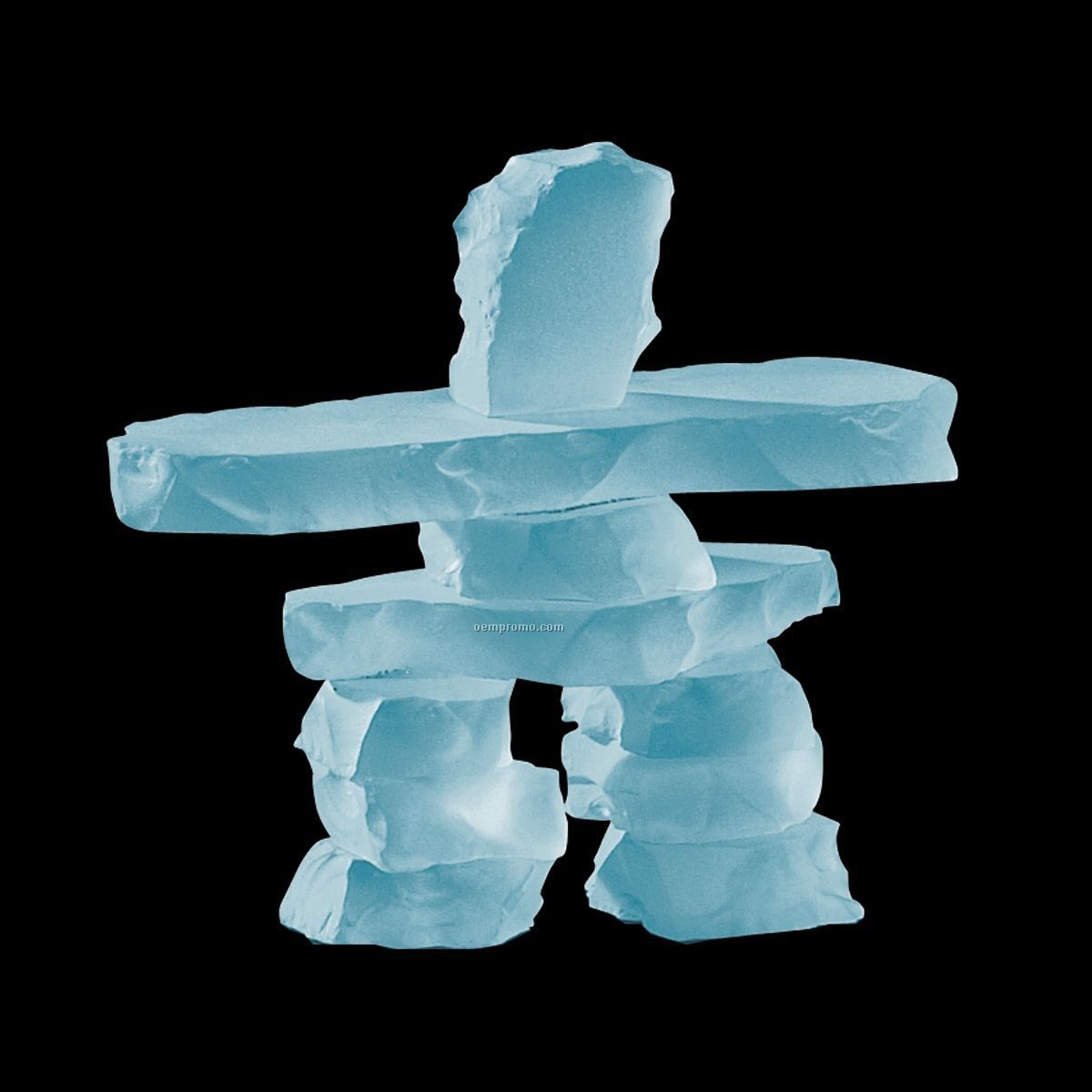3 1/2" Frosted Inukshuk Sculpture