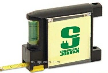 Black 6' Tape Measure With Pad/ Level & Pen (Printed)