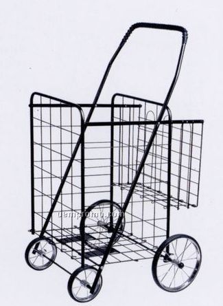 Large Metal Shopping Cart W/ Backpack Basket