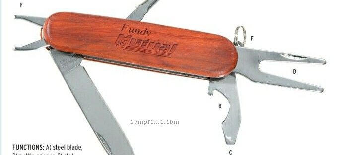 The Rosewood 7-function Rosewood Golf Knife