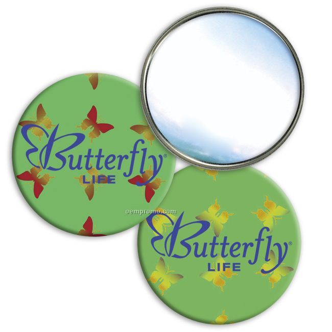 Compact Mirror Butterflies Lenticular Color Flip Effect (Imprinted)