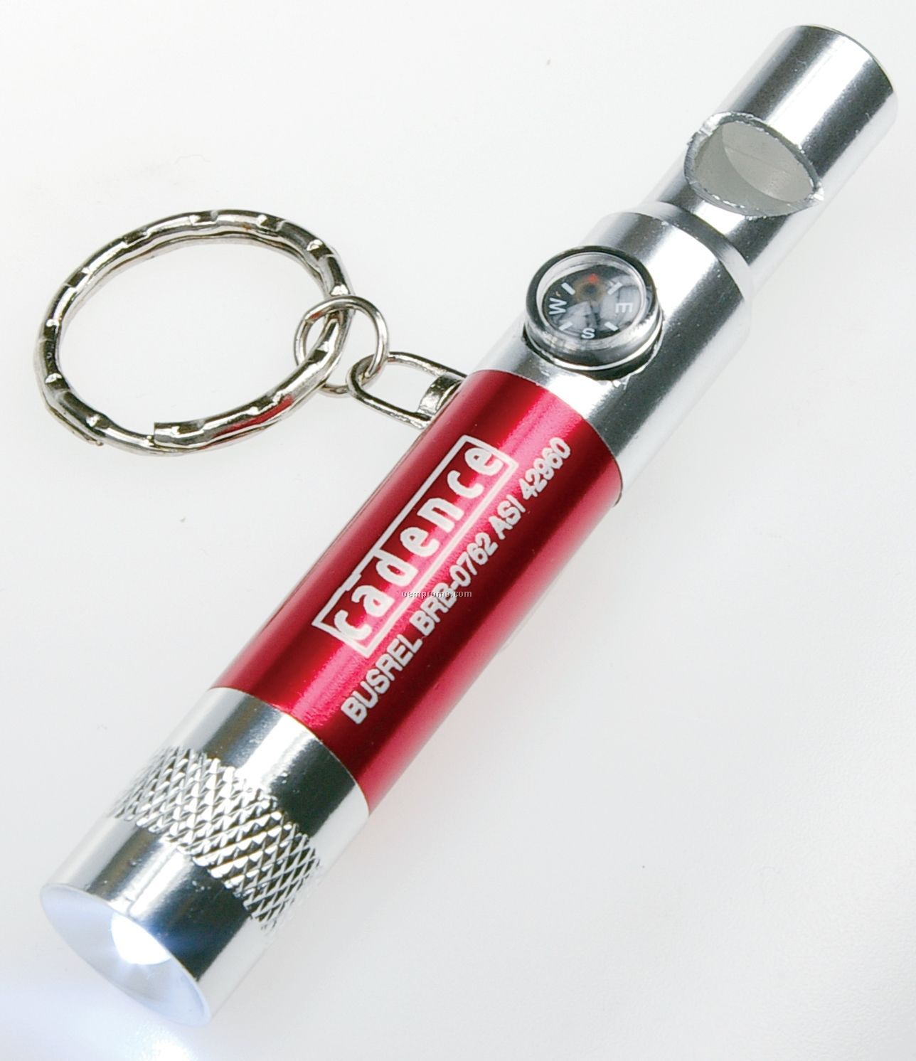 Power Whistle W/ LED Light/ Compass And Key Chain