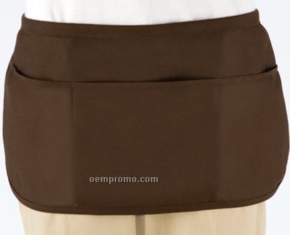 Solid Color Twill Short Waist Apron W/ 3 Divisional Pocket (10"X23"
