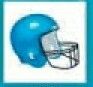 Sport Stock Temporary Tattoo - Blue Football Helmet (1.5"X1.5")