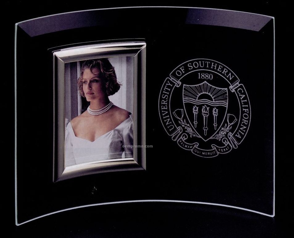 14"X9" Curved Vertical Crystal Photo Frame