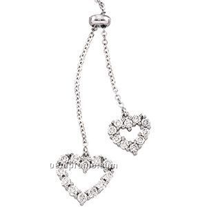 14kw 1/2 Ct Tw Diamond Hearts Necklace