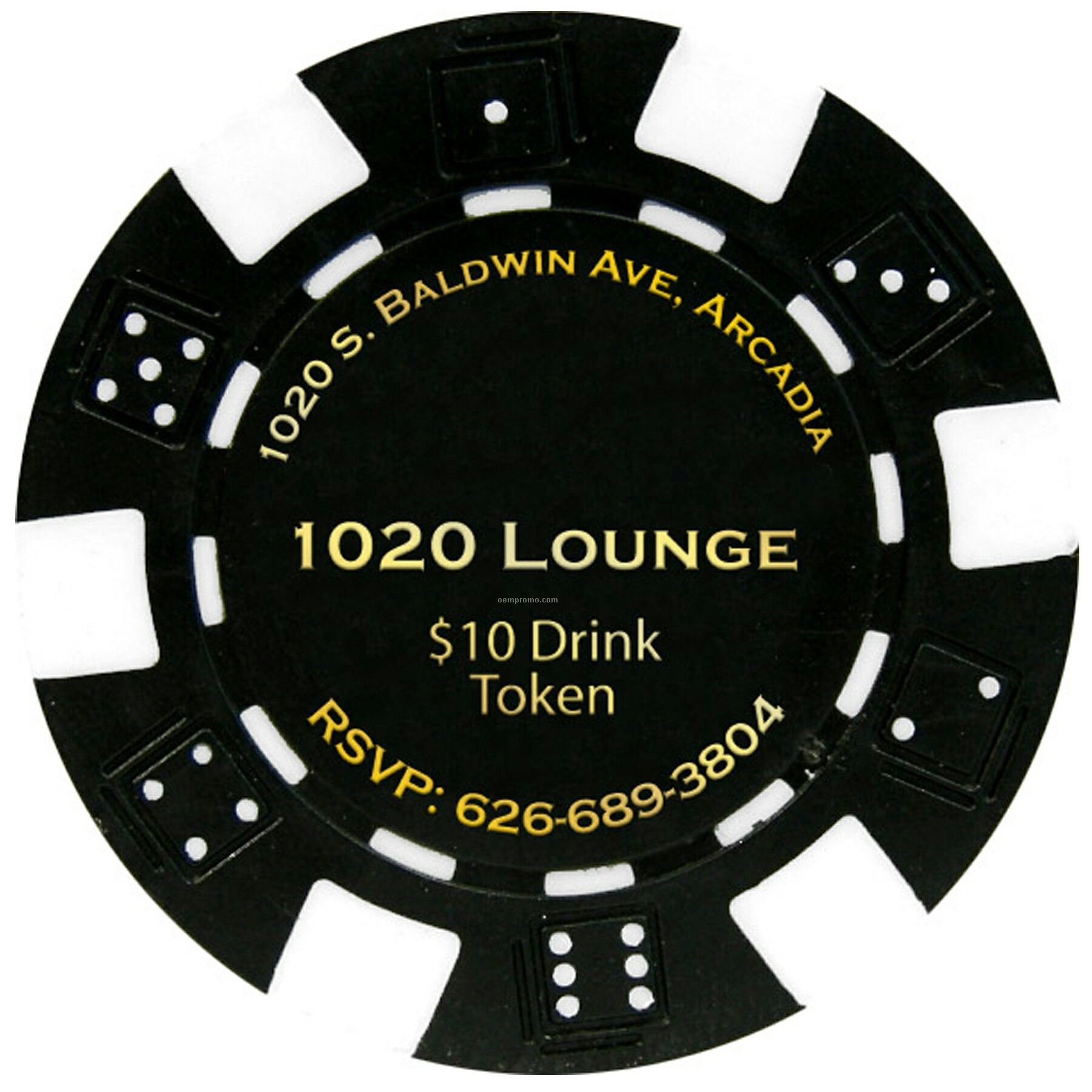 Dice Style Poker Chip Business Card (1 Side Imprint)