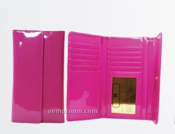 Ladies' Lime Green 2 Sided Credit Card Wallet