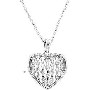 14kw 1/2 Ct Tw Diamond Heart Necklace