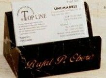 4-1/2" Genuine Green Marble Executive Name Block & Card Holder