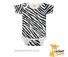 Infant Short Sleeve Cotton Onesie (Zebra Print)