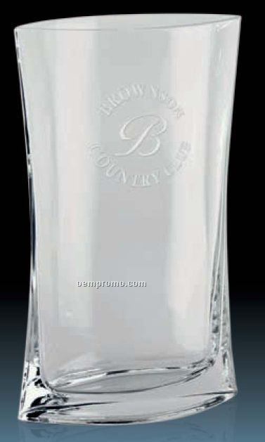 Oval Top Glass Vase Award W /Thick Bottom/ 11"