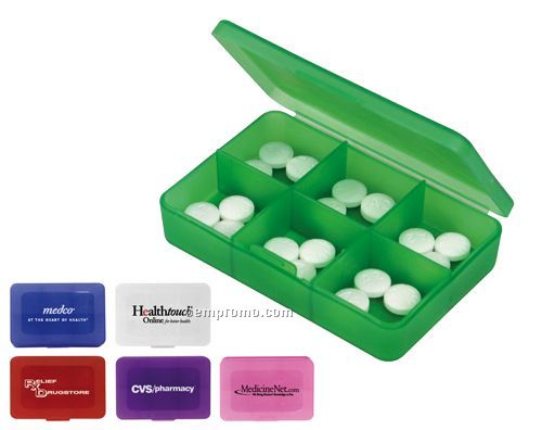 Pill Box With 6 Compartments