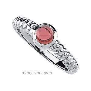 14kw Genuine Pink Tourmaline Cabochon Ring