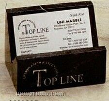 4-1/2" Genuine Black Marble Executive Name Block & Card Holder
