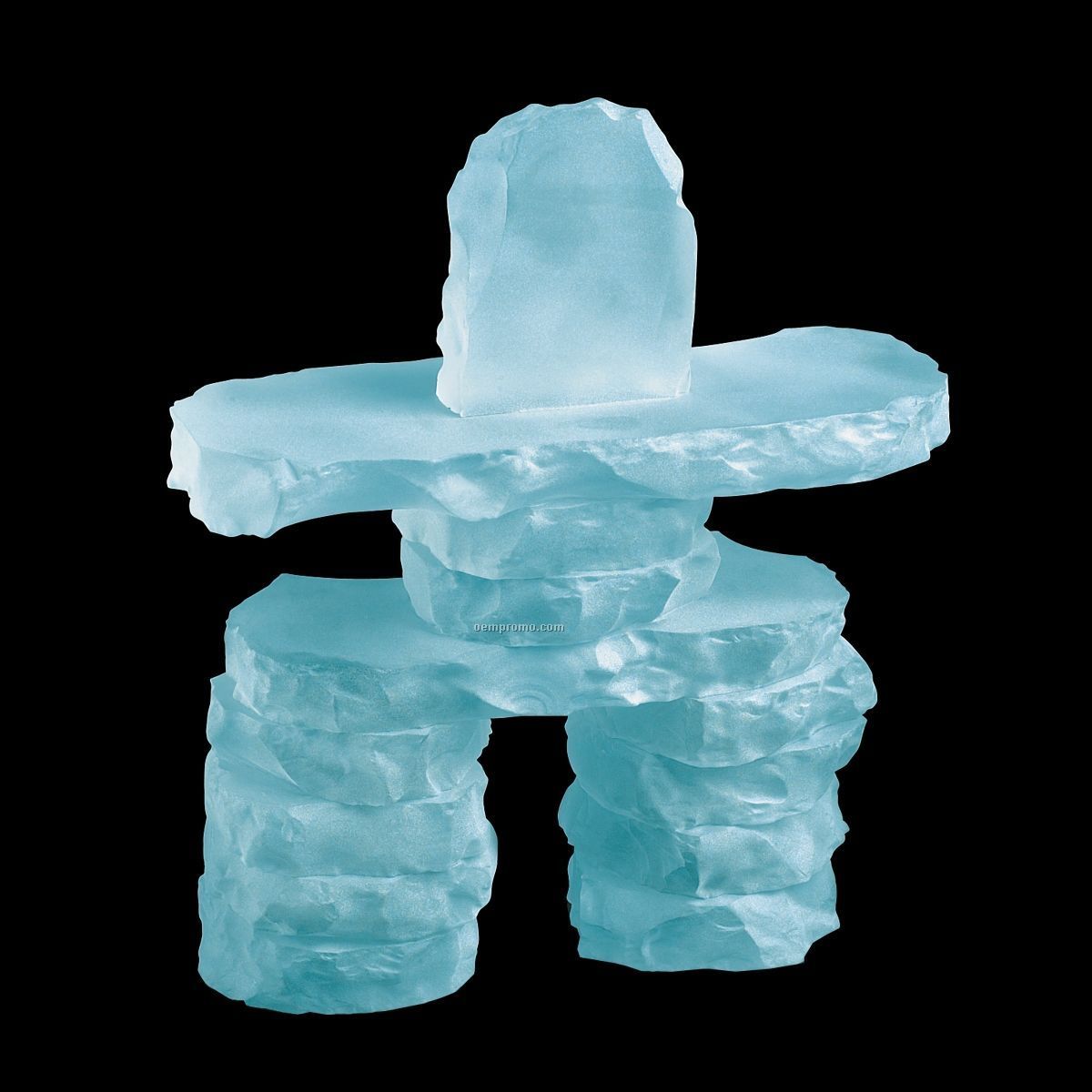 9" Frosted Inukshuk Sculpture