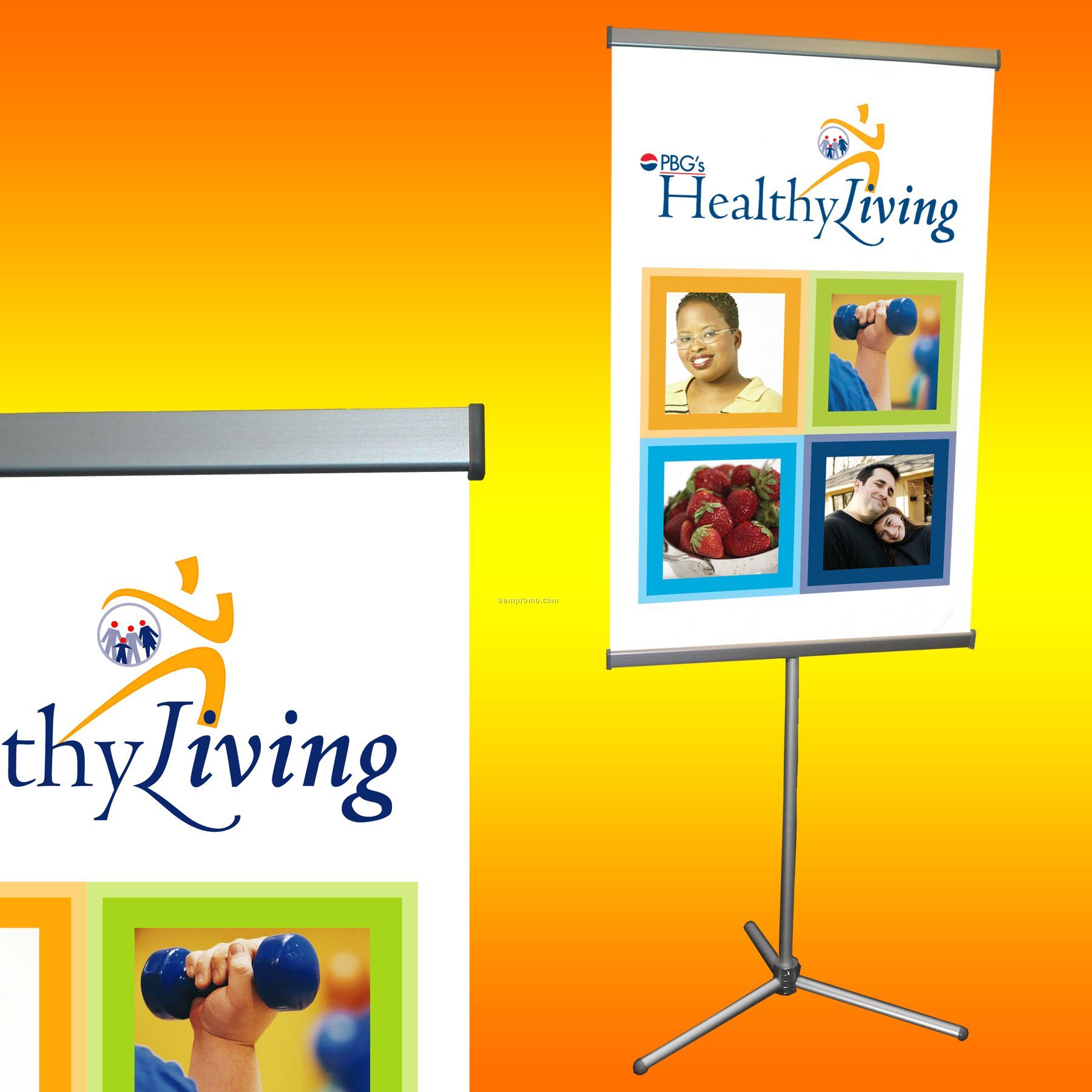 Adjustable Banner Stand/1 Sided 23.5" X 60" Banner