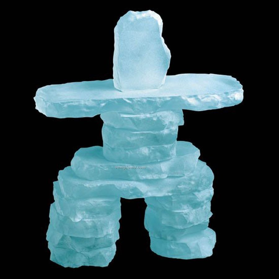 10" Frosted Inukshuk Sculpture