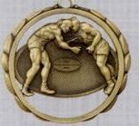 2 3/8" Stock Sculptured Medal - Wrestling