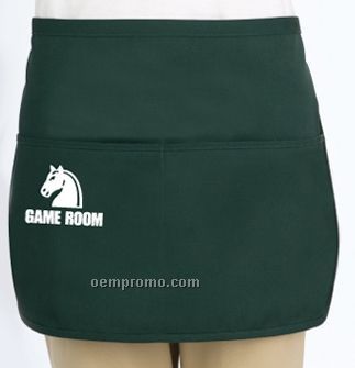 Solid Color Twill Traditional Waist Apron W/ 2 Divisional Pocket (14"X21")