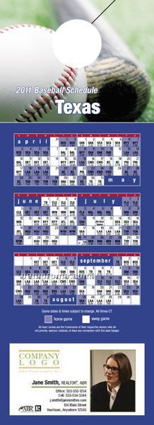Texas Pro Baseball Schedule Door Hanger (4" X 11")