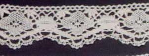 1-7/8" Ecru Brown Handmade Cluny Flower Lace Fabric With Cluster Bottom
