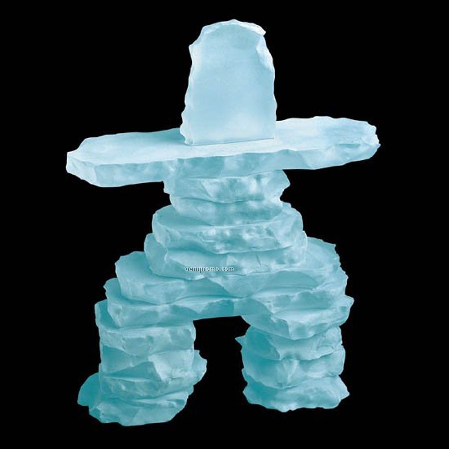 12" Frosted Inukshuk Sculpture
