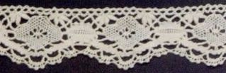 1-7/8" White Brown Handmade Cluny Flower Lace Fabric With Cluster Bottom