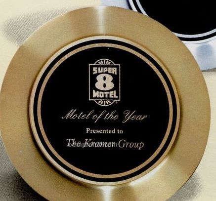 10 1/2" Diameter Solid Brass Award Tray With Black Center