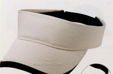 Deluxe Chino Cotton Visor W/ Piping Trimmed Bill