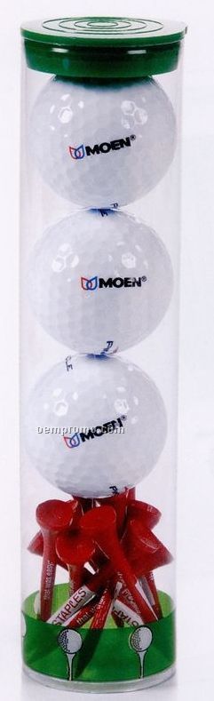 Pinnacle Gold Precision Golf Ball & Tee Promo Paks (3 Balls & 2 1/8" Tees)