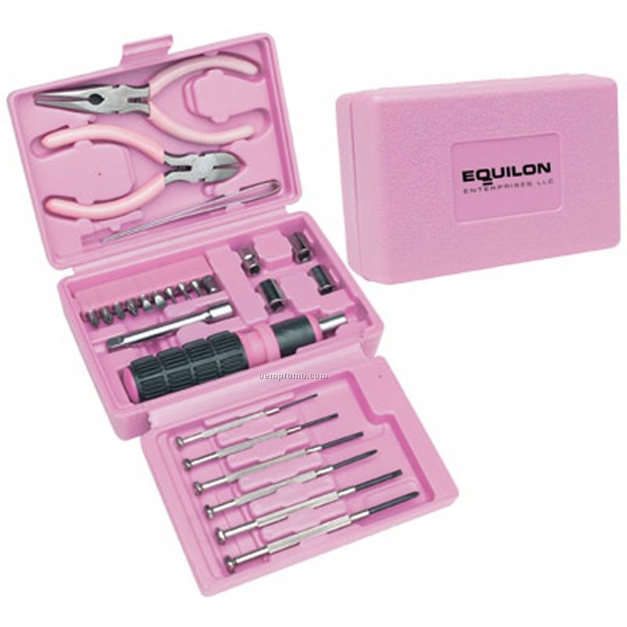 Ruff Ready 26-piece Pink Tool Set With Case
