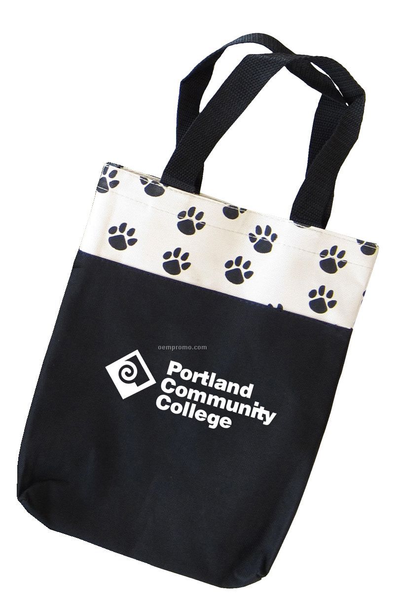Tote Bag With Paw Prints - Small