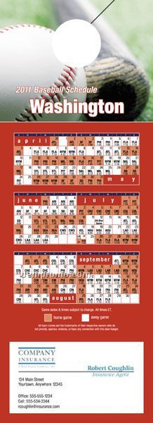 Washington Pro Baseball Schedule Door Hanger (4" X 11")