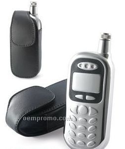 3 Oz. Cell Phone Flask With Leather Pouch