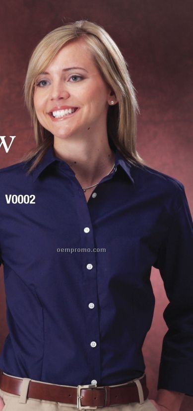 Van Heusen Ladies Long Sleeve Relaxed Fit Oxford Shirt
