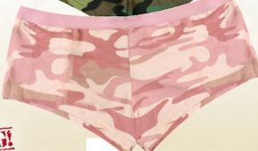 Women's Baby Pink Camouflage Booty Underwear