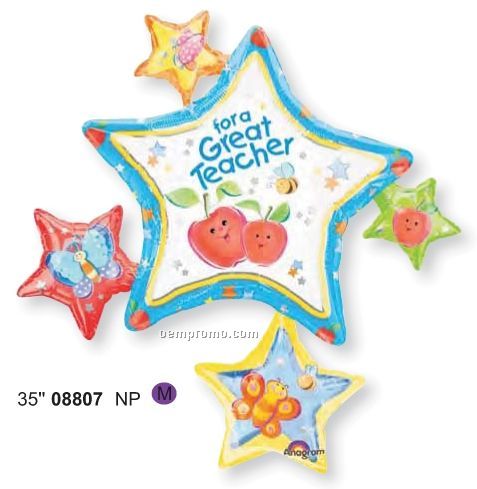 35" For A Great Teacher Chatterbox Cluster Balloon
