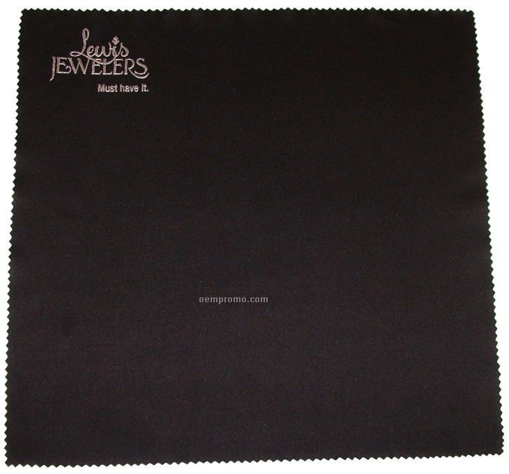 Deluxe 10" X 10" Black Opticloth With Silk Screened Imprint