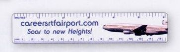 Full Color Vinyl Plastic 6" Ruler Without Slot (0.01" Thick)