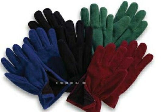 Hunter Green Eco Fleece Zipper Glove - One Size