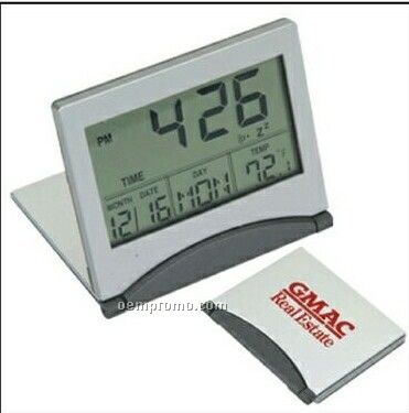Travel Alarm Clock W/ Temperature Displays & Timer
