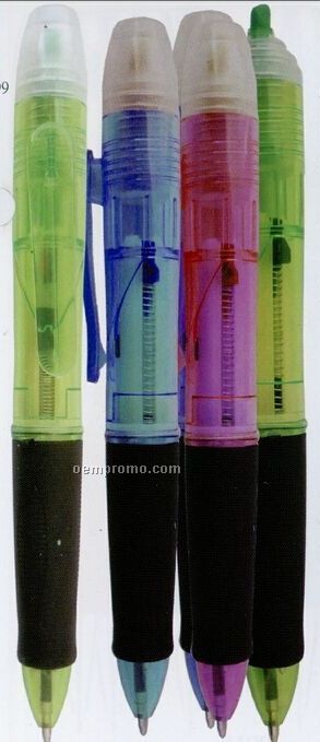 Twist Action Ballpoint Pen W/ Highlighter